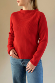 Emerald JURMO 100% wollen trui met ronde hals - rood