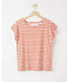 Holebrook Ellen Capsleeves Shirt - Off White/Bright Red