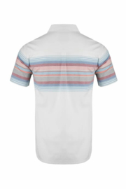 Weird Fish Bowfell Organic Cotton Chest Stripe Shirt - Dusty White