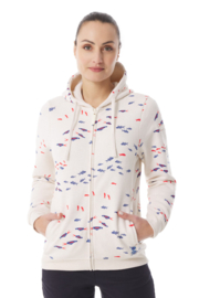 Mousqueton Traou Morgan Chouin Hoody Sweater met rits - Ecru Chine