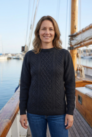 Emerald FÖGLÖ Cable Fisherman Sweater - Antrazite