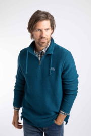 Weird Fish Cruiser 1/4 Zip Eco Macaroni Sweatshirt - Deep Sea Blue