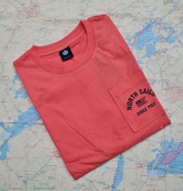 North Sails SS T-Shirt with Pocket - Spiced Coral