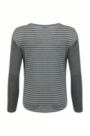 Weird Fish Calfee Striped Long Sleeve T-Shirt - Grey