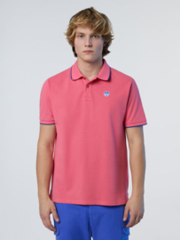 North Sails Polo SS Collar W/Striped in Contrast - Calypso Coral