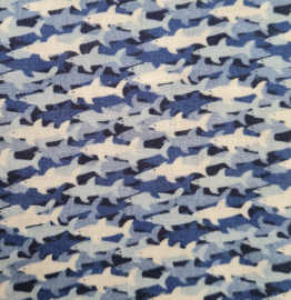 Paul & Shark Linen Cotton Shirt - shark print blue