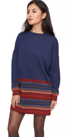 Apu Kuntur Alpaka Long-Pullover KYARA 100% Baby Alpaka - Rusty-blue