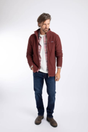 Weird Fish Transom Full Zip Eco Macaroni - Pinot Red
