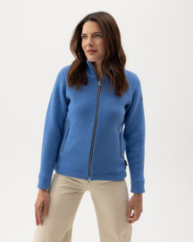 Holebrook Claire Fullzip WP Gebreide winddichte trui van wolmix -  Oxford blue