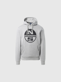 North Sails Hoodie Sweatshirt W/Graphic - Grey Melange