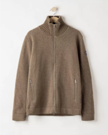 Holebrook Måns Zip WP Gebreide Windstopper trui van wolmix - Walnut