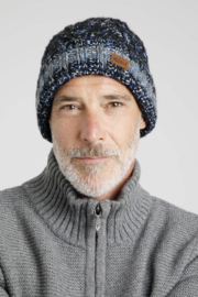 Weird Fish ALDIN Eco Cable Knit Beanie - Navy AW22