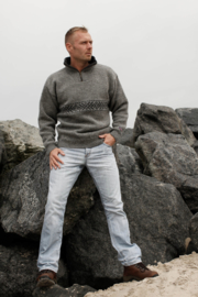 Norwool Windstopper  Sweater - 100% pure nieuwe wol - lichtgrijs (uniseks)