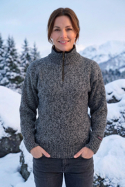 Norwool Noorse Trui  - 100% pure nieuwe scheerwol - donkergrijs/zwart (uniseks)