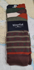 Weird Fish Wyatt Stripe Socks Multi Pack - Firefox Green