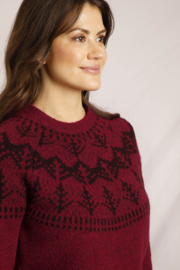 Weird Fish Asteria Eco Fair Isle Jumper - RougeRed