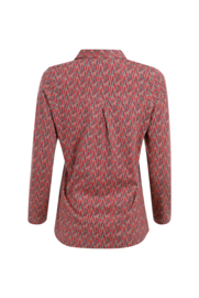 Weird Fish GINNY Organic Printed Jersey Shirt - Rouge Red AW23