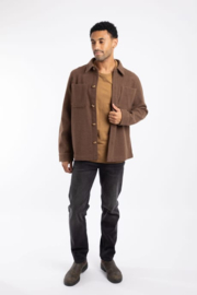 Weird Fish Charles Plain Over Shirt - Mocha