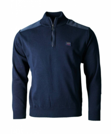 Paul & Shark Knitted Zipped Pullover - Navy