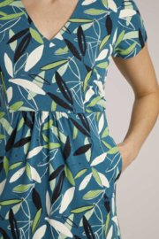 Weird Fish Simmee Organic Wrap Dress - Deep Sea Blue