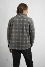 Weird Fish TYBURN Check Fleece Shacket - Dark Grey