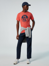 North Sails SS T-Shirt with Graphic  - Spiced Coral