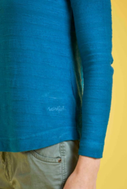 Weird Fish Monsaraz Organic Cotton Garment Dyed Crew Neck Sweat - Majolica Blue