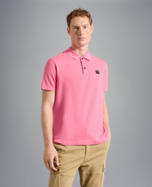 Paul & Shark Cotton Piqué Poloshirt with iconic badge - pink