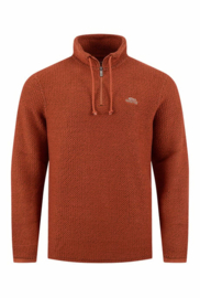 Weird Fish Cruiser 1/4 Zip Eco Macaroni Sweatshirt - Baked Clay
