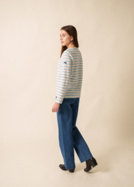 Saint James Merivelours Striped Shirt - Ecume/Givre