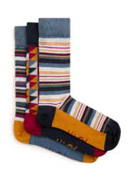 Weird Fish Wyatt Stripe Socks Multi Pack - Navy