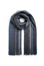 Weird Fish HARTFORD Eco Stripe Scarf - Ensign Blue