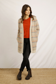 Weird Fish Kiri Longline Cardigan - Chalk