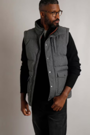 Weird Fish Padstow Houndstooth Puffer Gilet - Anthracite