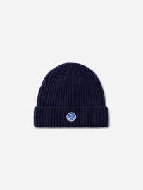 North Sails Beanie - Woolmix - Poseidon / White / Navy / Black