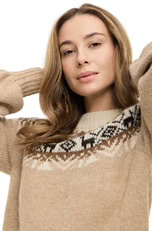 Apu Kuntur Solana Alpaca Sweater - Mandel