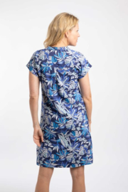 Weird Fish Suffolks Organic Cotton Printed Jersey Dress - Blue Indigo