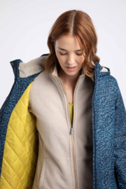 Weird Fish Sena Recycled Printed Waterproof Coat - Mid Blue