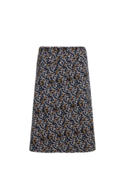 Weird Fish Malmo Organic Printed Jersey Skirt - Dark Navy