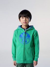 North Sails Hoodie Full Zip Sweatshirt  w Graphic - Garden Green