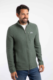 Weird Fish Transom Full Zip Eco Macaroni - Army Green