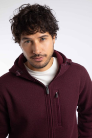 Weird Fish LOCKIE  Full Zip Bonded Fleece - Dark Wine