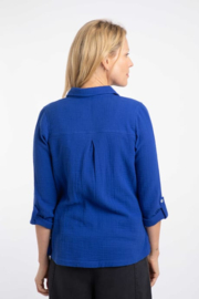 Weird Fish Suria Double Cloth Shirt - Mazarine Blue