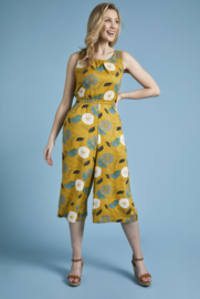 Weird Fish Nalani Eco Printed Viscose Jumpsuit - English Mustard SS22