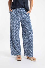 Weird Fish Zendaya Printed Double Cloth Wide Leg Trousers - Twilight