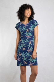 Weird Fish Tallahassee Organic Jersey Dress - Blue