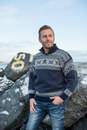 Norwool Noorse Trui - 100% pure nieuwe wol - donkerblauw (uniseks)