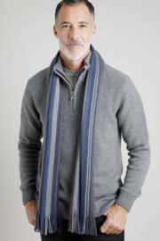 Weird Fish HARTFORD Eco Stripe Scarf - Ensign Blue