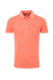 Weird Fish Indy Garment Dyed Polo - Dark Coral