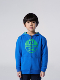 North Sails Hoodie Full Zip Sweatshirt  w Graphic - Royal